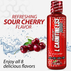 isatori L-Carnitine LS3 3000 liquid texture close-up shows clarity