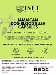 Iset By Nature Jamaican Dog Blood Bush capsules bottle for hormonal balance and reproductive wellness