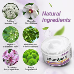 ishancare Urticaria Cream ingredients-label highlights natural herbal actives