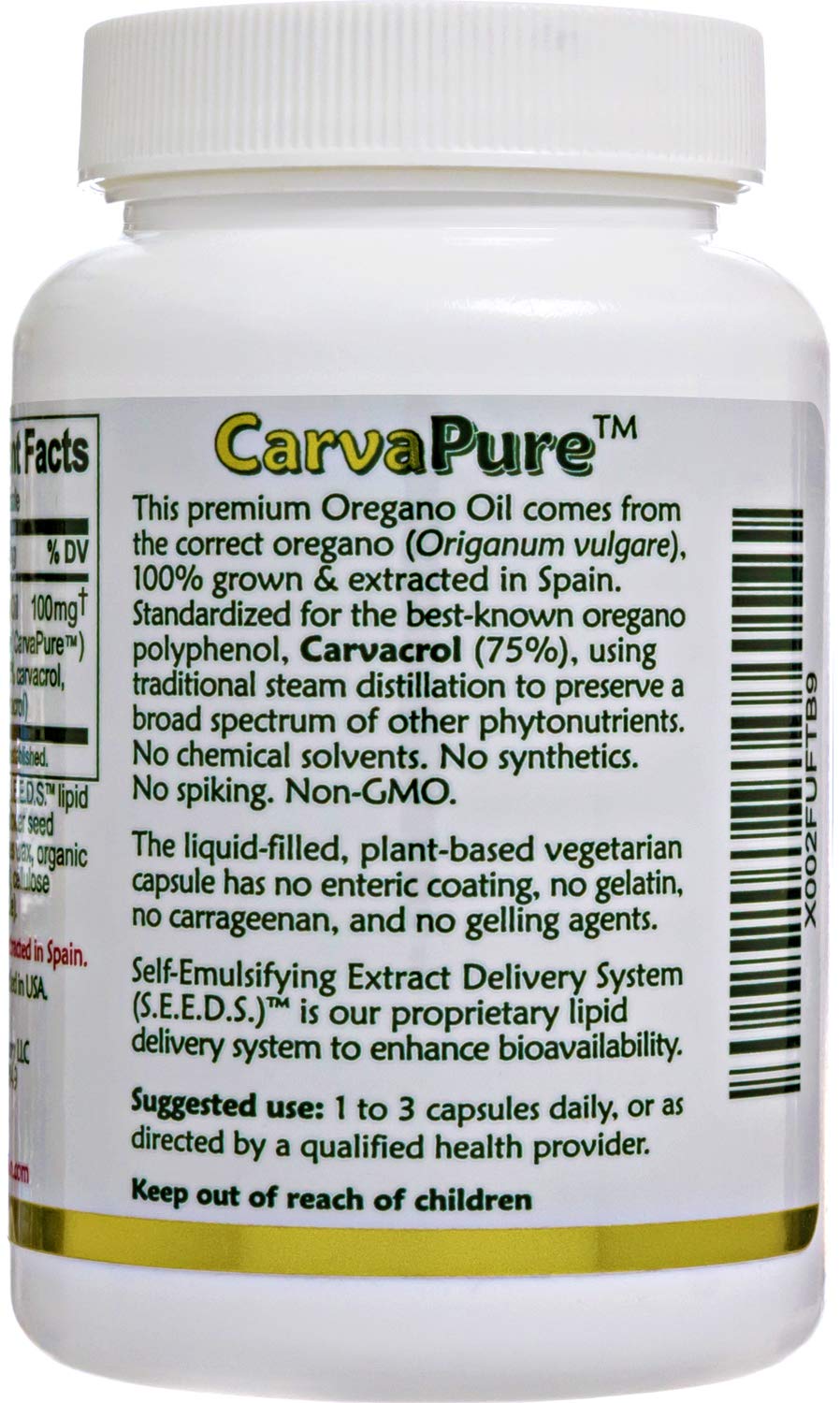 Island Nutrition oregano oil capsules packaging signals premium clean ingredients