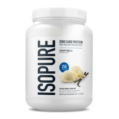 Isopure tub highlighting 20 vitamins and minerals for daily support