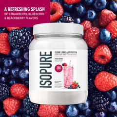 Isopure Clear Whey Isolate scoop showing easy-to-measure serving for quick protein.