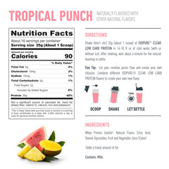 Isopure low-carb five-ingredients label shown on the product packaging.