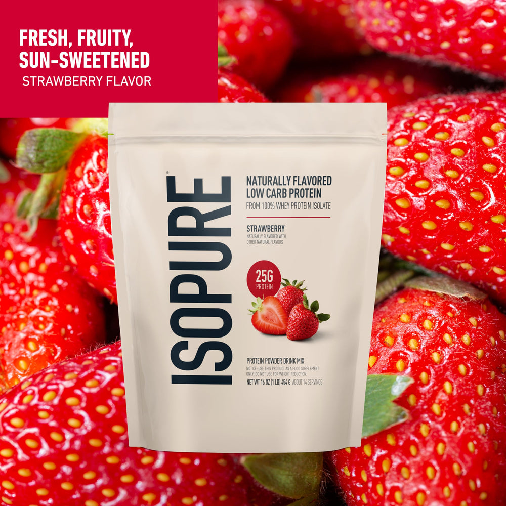 Isopure Low Carb Strawberry shaker cup ready for smoothies