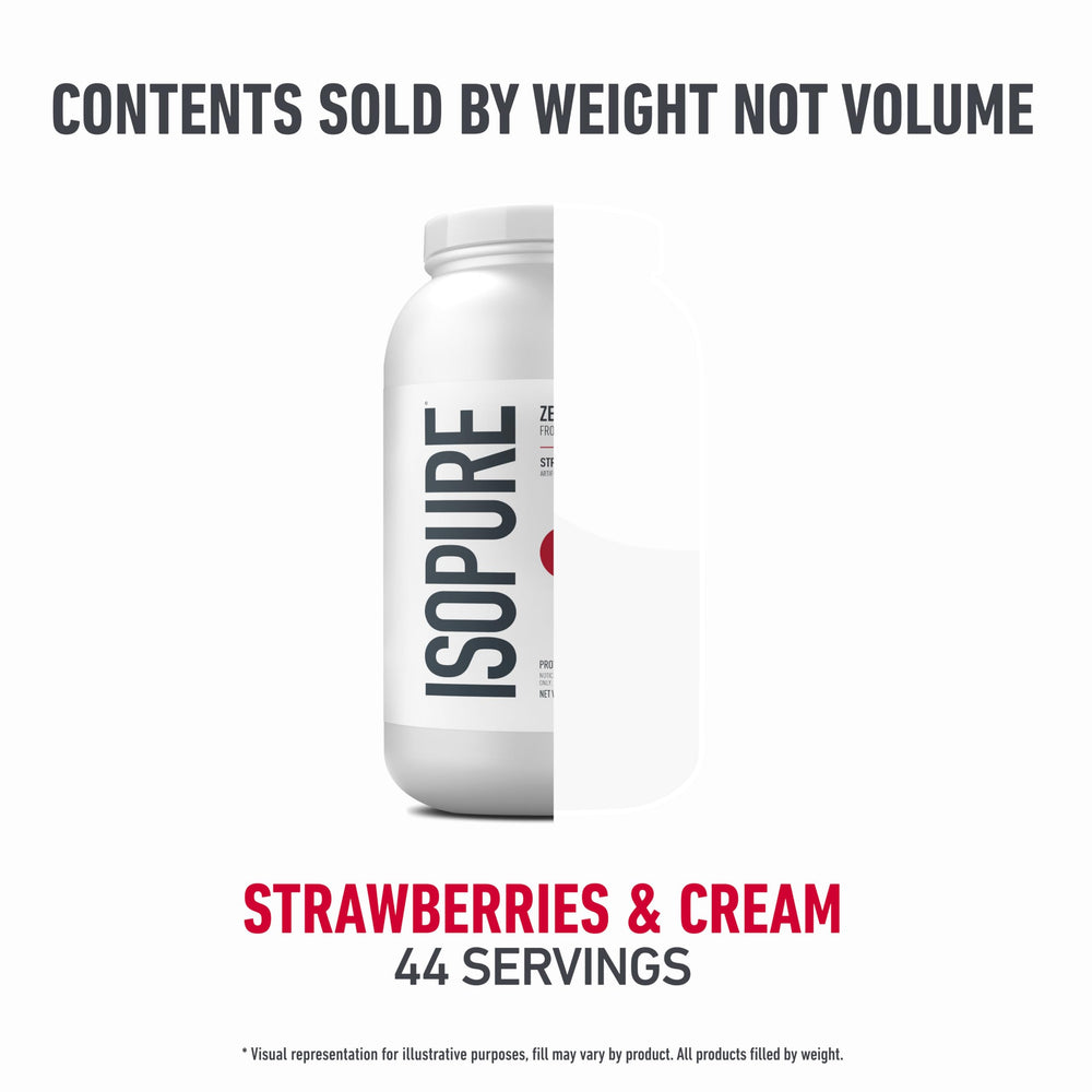 Isopure Strawberries & Cream flavor close-up suggesting creamy taste