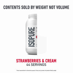 Isopure Strawberries & Cream flavor close-up suggesting creamy taste