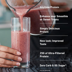 Isopure Strawberries & Cream smoothie image showing protein-powered morning routine