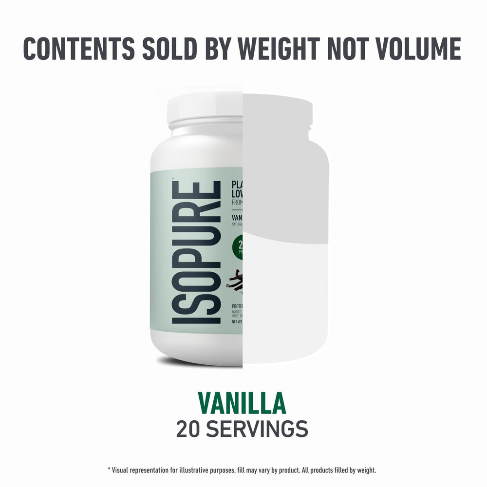 Isopure unflavored plant-based protein powder serving versatile for foods