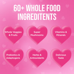 It Girl Vitamins gummies close-up shows pink heart texture and strawberry-like flavor for snacking