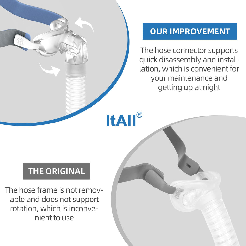 ItAll Airfit P10 vent with noise-diffusion design for quieter use.