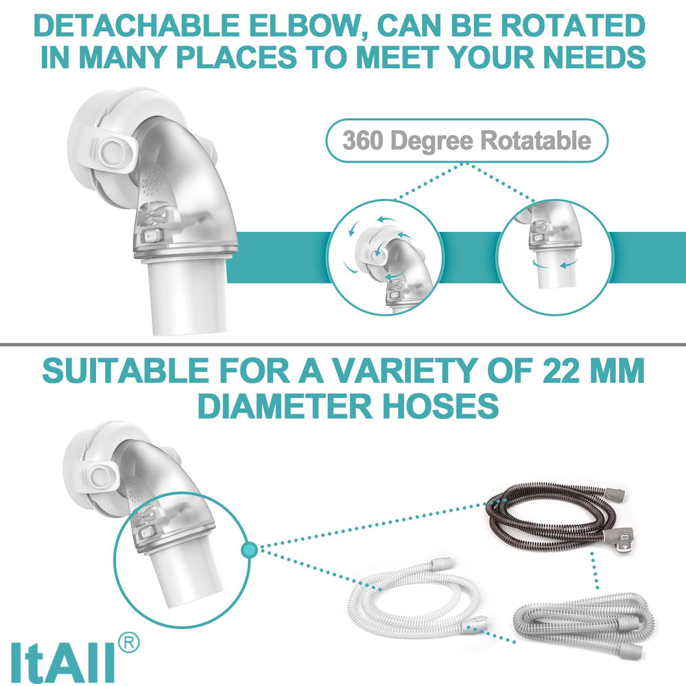 ItAll triple-swivel design elbow connector provides enhanced flexibility.
