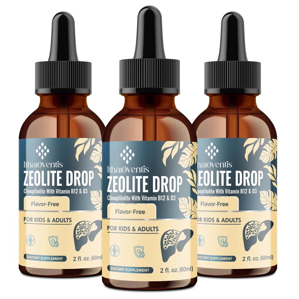 Itharoventis Zeolite Drops with berry flavor, great for easy daily administration at home.