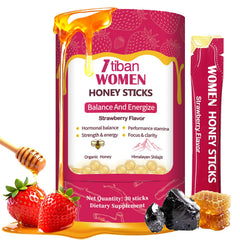 Itiban Shilajit Honey Sticks strawberry single-serve for daily energy.
