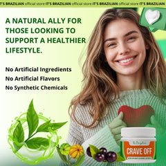 IT'S BRAZILIAN Crave-Off ingredients close-up featuring acai and fiber sources.