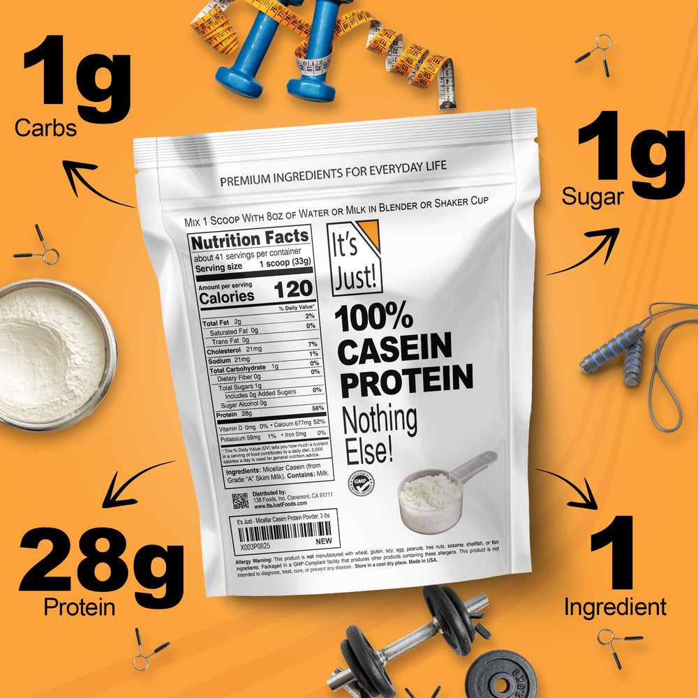It's Just! unflavored casein blended into a smoothie for post-workout recovery.