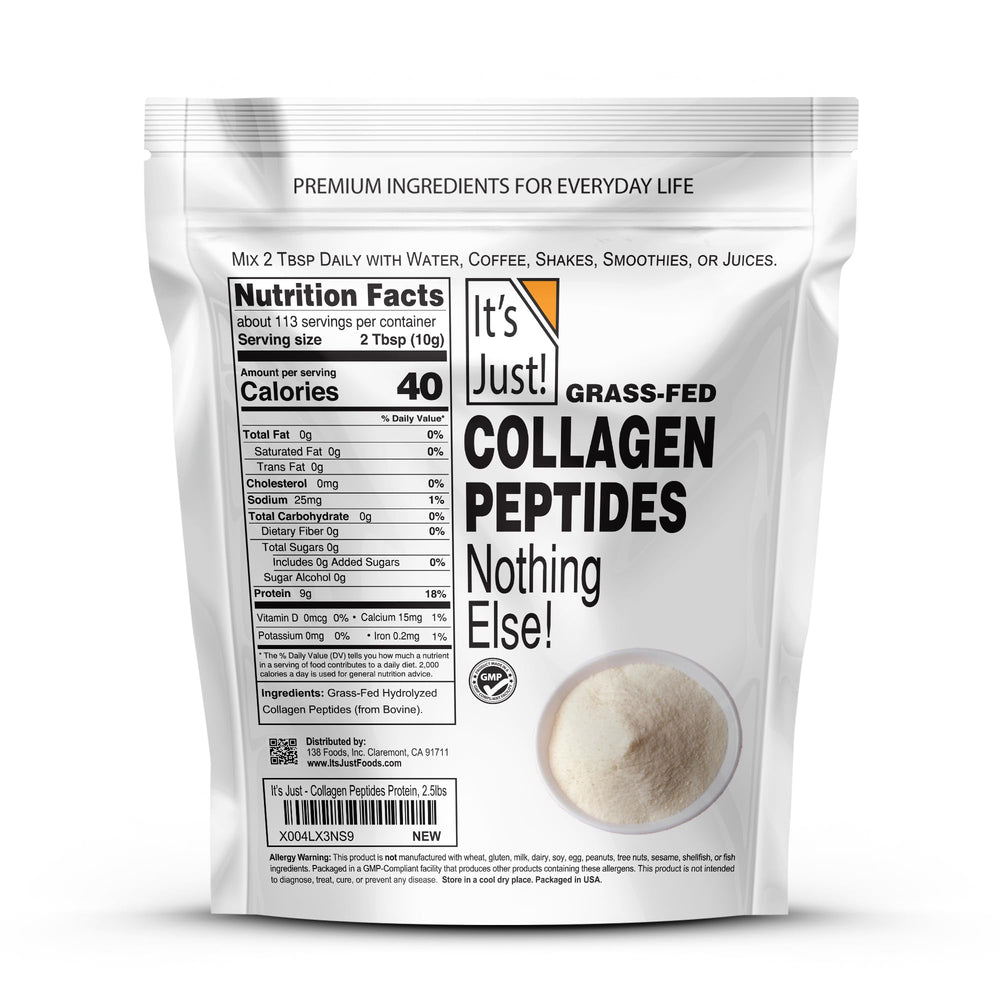 It's Just! Collagen peptides scoop ready for quick, easy measurement.
