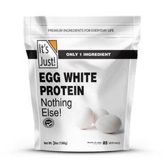 It's Just! egg white protein bottle shows US-made purity for versatile cooking