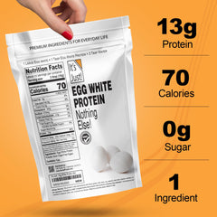 It's Just! egg white protein powder on the kitchen counter for easy prep