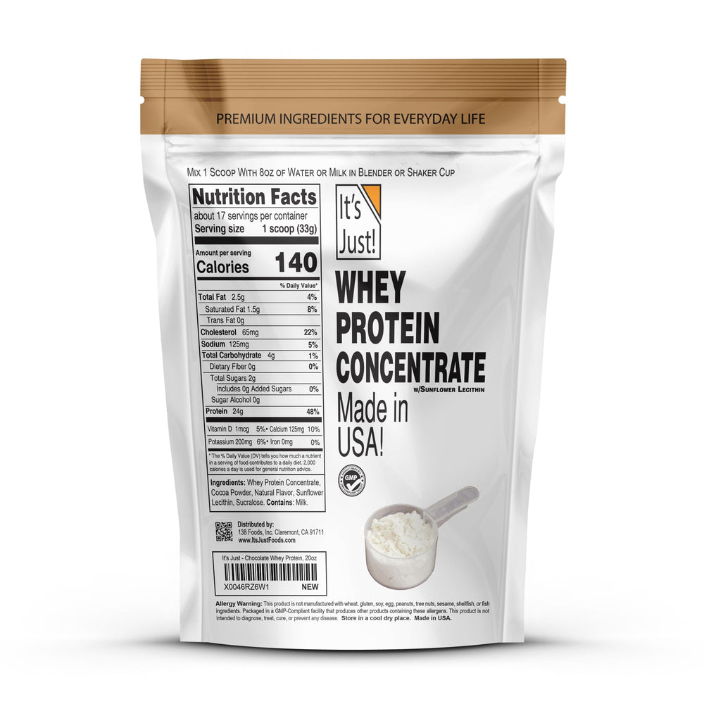 It's Just! whey protein concentrate product details and production.