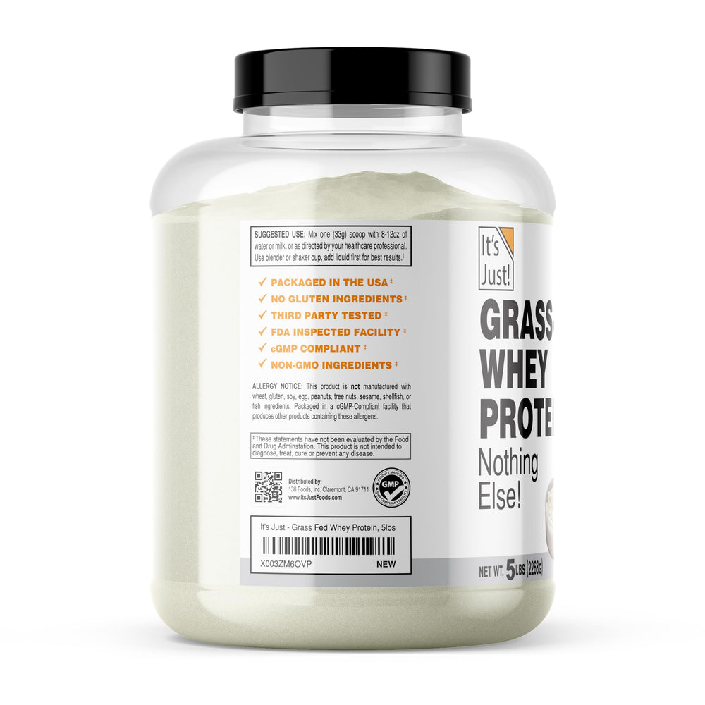 Its Just! whey protein concentrate pour showing smooth mixing for shakes