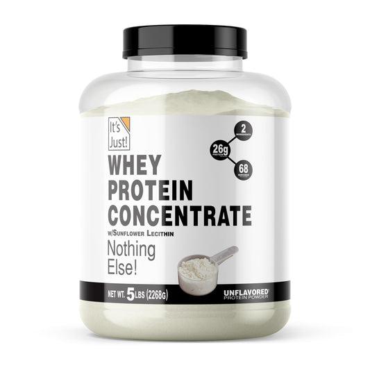 It's Just! whey protein 5lb jar for a pure protein boost in workouts.