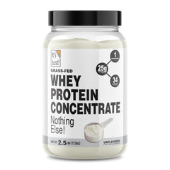 It's Just! WPC-80 unflavored bottle for daily shakes and post-workout recovery.