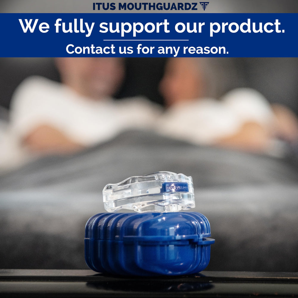 Itus Mouthguardz SilentZzz patented curve enhances comfort during sleep.