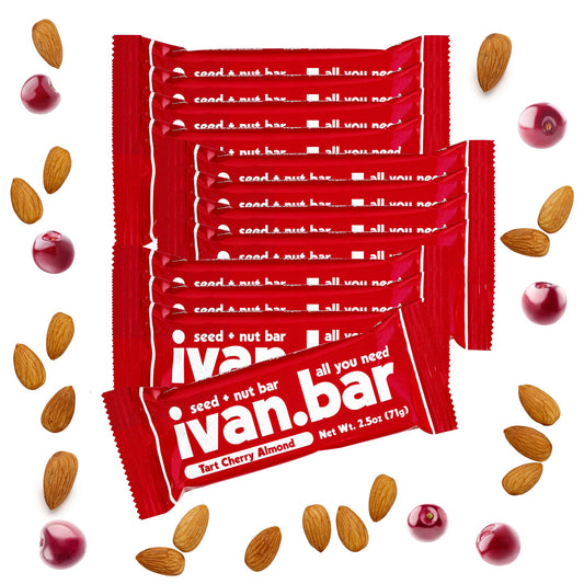 ivan.bar protein packed energy bar tart cherry on countertop for quick nourishment