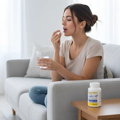 Ivory Caps capsules closeup, vegan formula designed for gentle daily use.