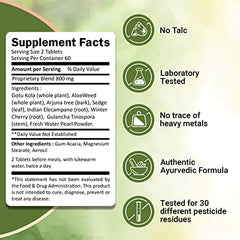 Ivy's Mukta Vati bottle label closeup shows herbal blend quality