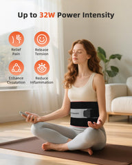 IWETQFF red light therapy pad with belt for hands-free wear.