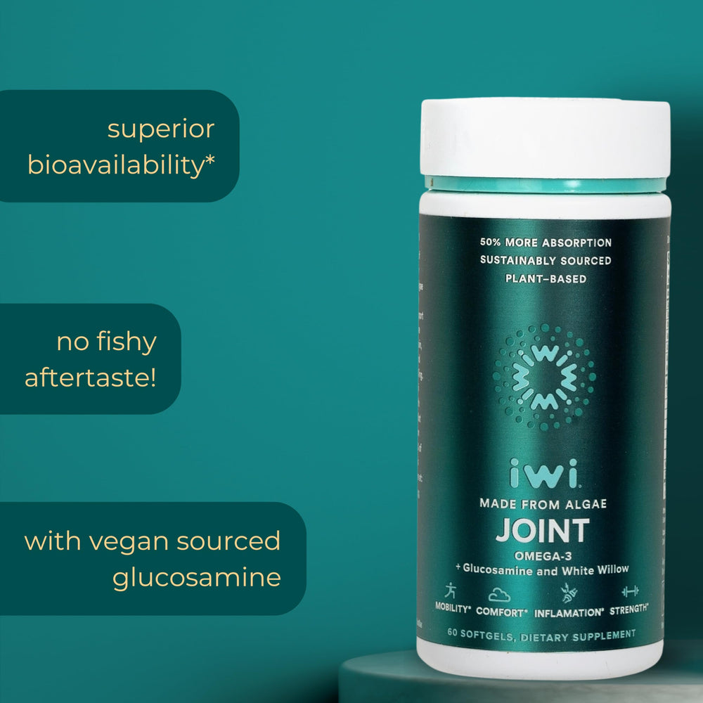 Iwi Life Vegan Glucosamine mobility formula bottle with natural ingredients.