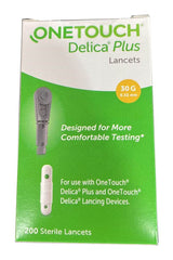 J&D International OneTouch Delica Plus lancets box of 200 for at-home testing.