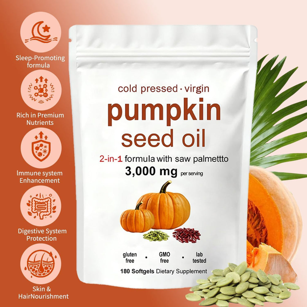 Cold-pressed virgin pumpkin seed oil in J-PRQ bottle preserves fatty acids.