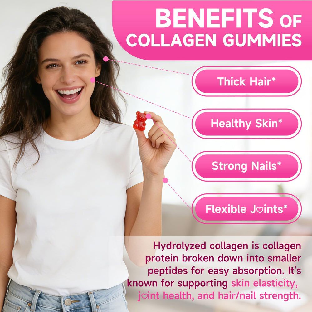 Jabsah collagen gummies strawberry flavor emphasizes sugar-free, enjoyable daily dose.