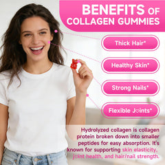 Jabsah collagen gummies strawberry flavor emphasizes sugar-free, enjoyable daily dose.