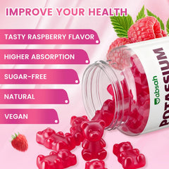 Jabsah potassium citrate gummies pack shot shows a full 120-count bottle.