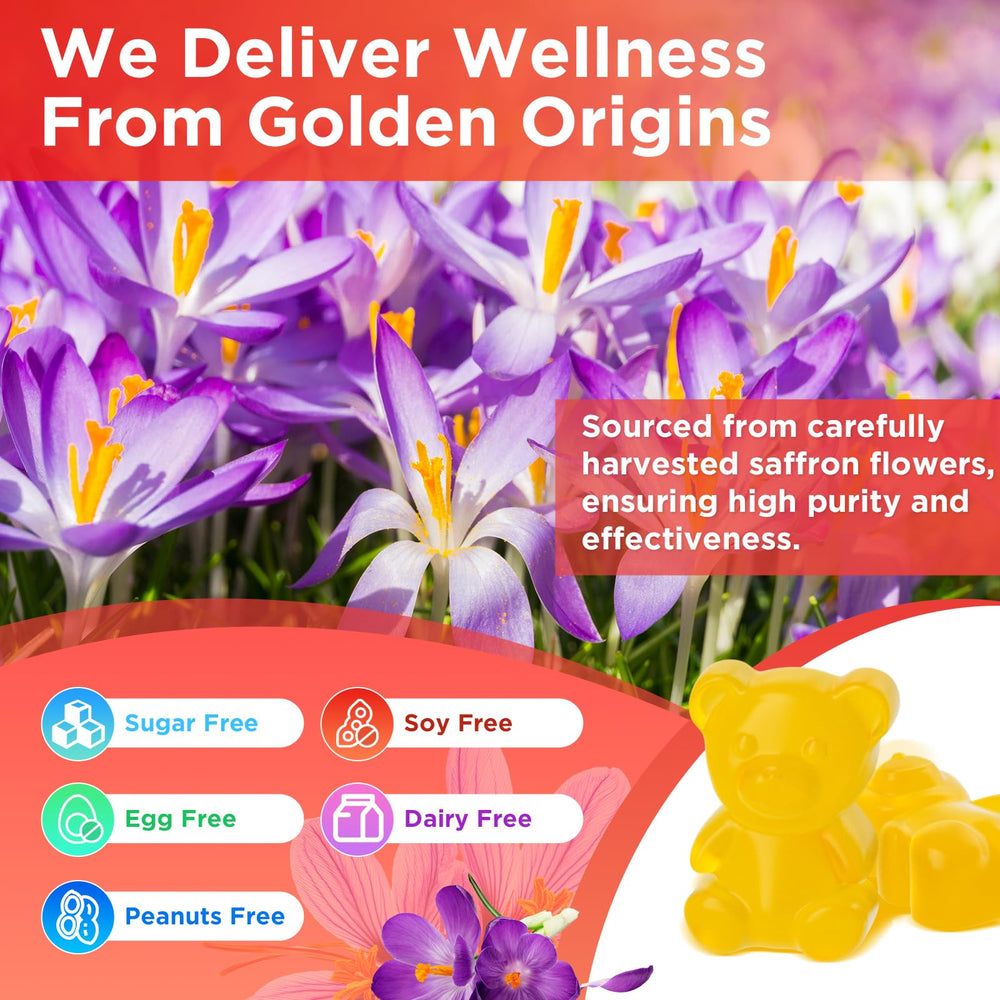 Jabsah Saffron Gummies bottle spread demonstrates convenient daily use.