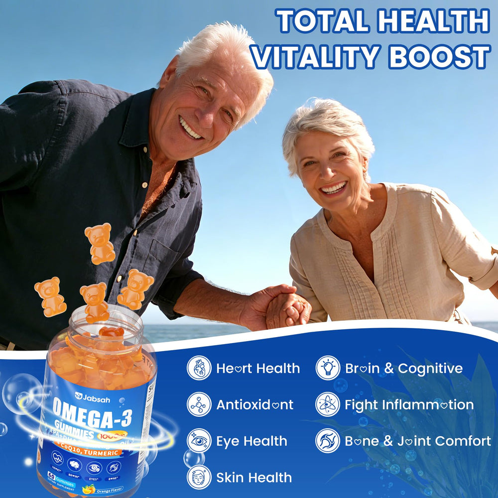 Jabsah DHA EPA gummies provide 460mg DHA and 230mg EPA per serving.