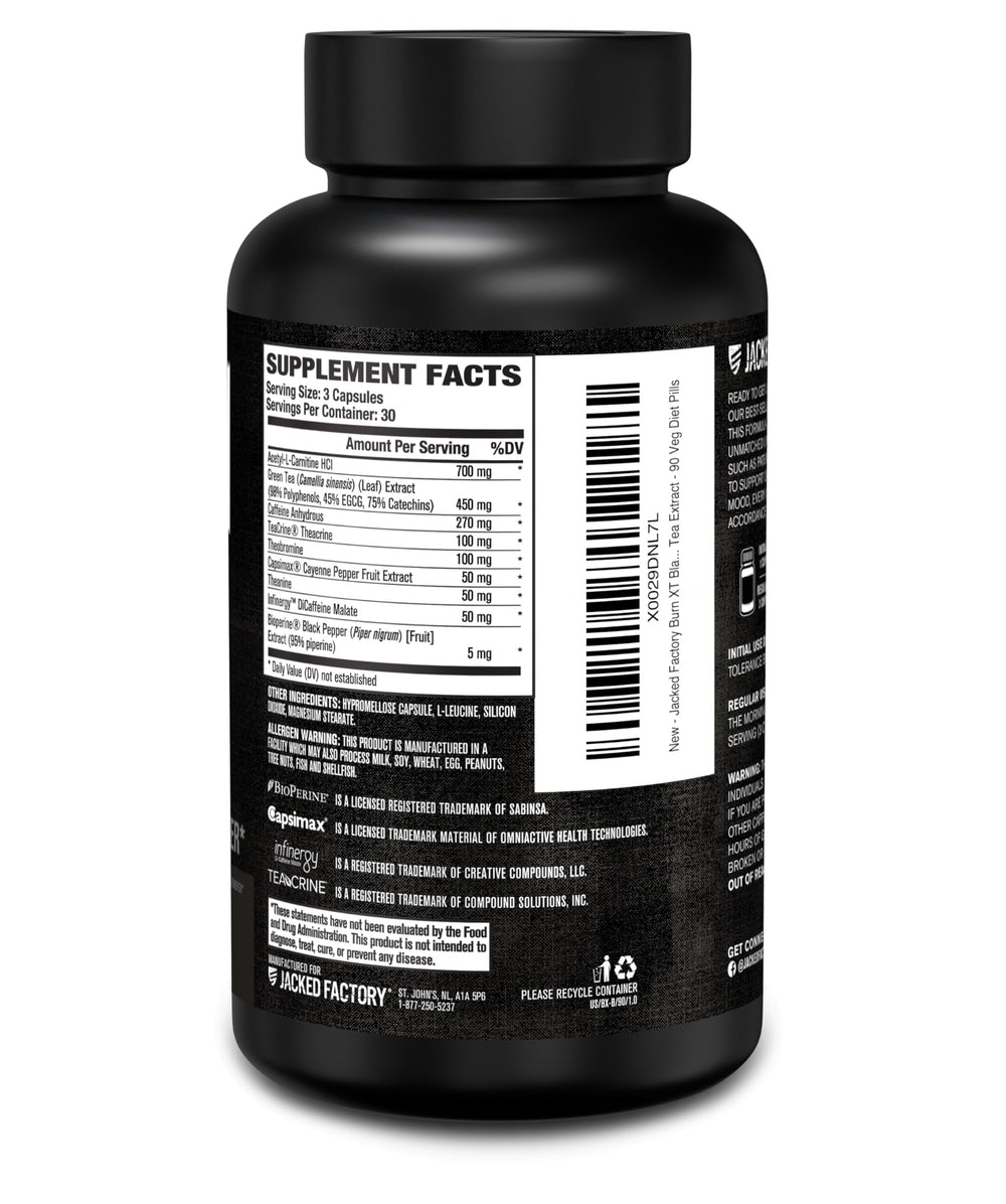 Jacked Factory Burn XT Black energy-boost on shelf for wellness routine.