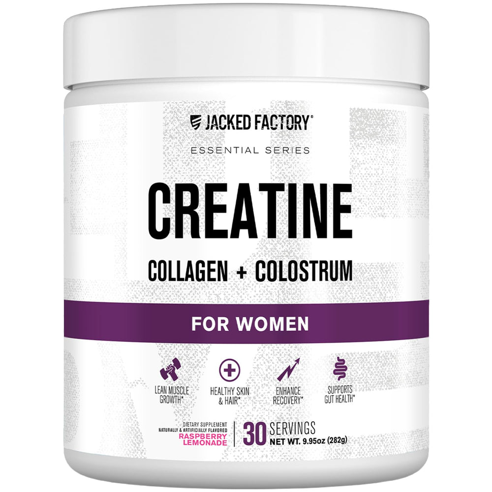 Jacked Factory Creatine for Women bottle with label highlighting lean muscle support
