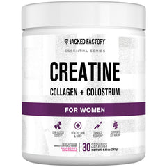 Jacked Factory Creatine for Women bottle with label highlighting lean muscle support