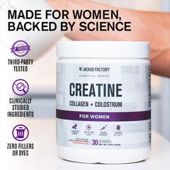 Scoop-dispense action of Jacked Factory Creatine for Women watermelon flavor