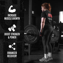 Jacked Factory Creatine HCL HMB capsules in action during gym session