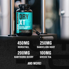Jacked Factory Dry-XT with dandelion root emphasizes natural fluid balance aid