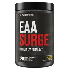 Jacked Factory EAA Surge bottle with BlackBerry Lemonade flavor for refreshing intra workout hydration