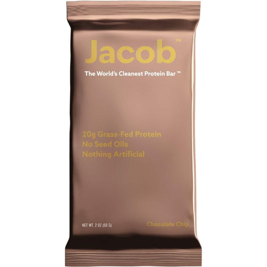 Jacob Bar chocolate packaging highlights clean label and flavor