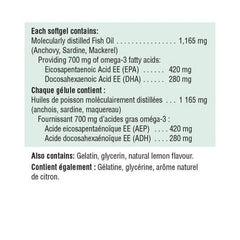Jamieson Omega-3 softgels close-up for heart health support.