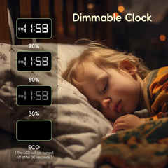 JAMYOK Sunrise Alarm Clock temperature and humidity display keeps you aware