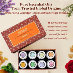 JANICORN Tea Tree essential oil bottle supports refreshing diffusions and skincare.